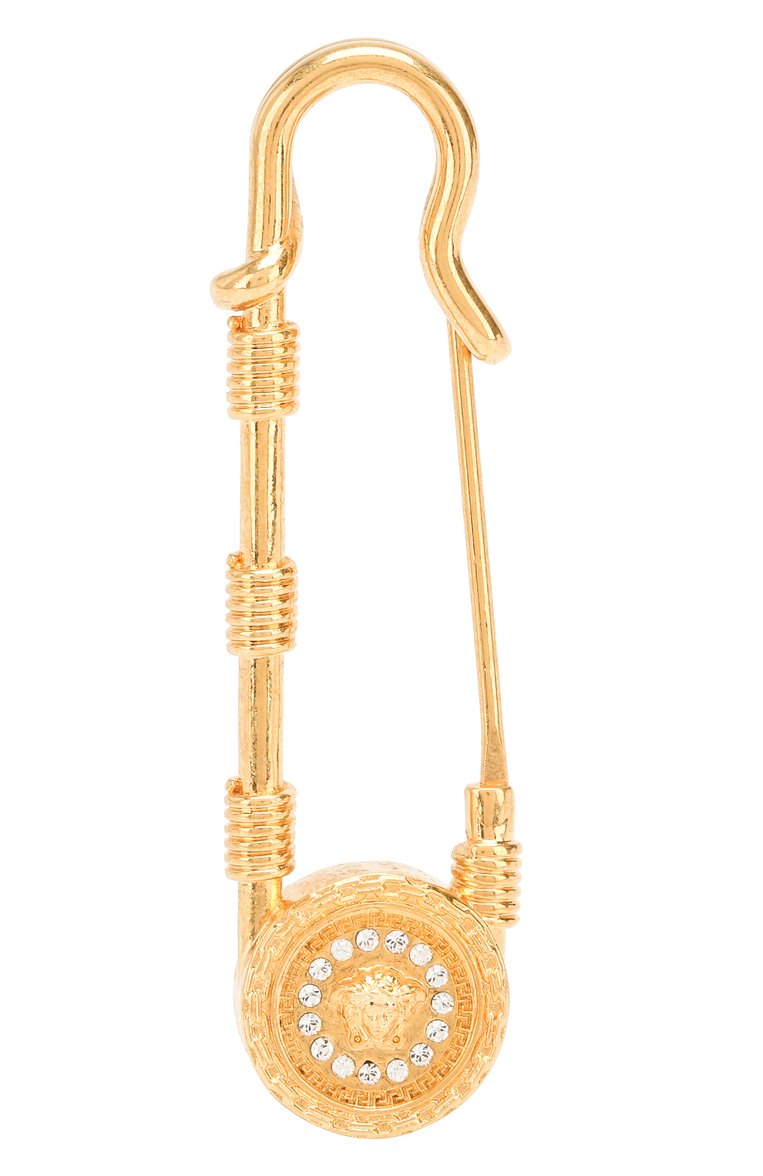 Женская брошь safety pin VERSACE золотого цвета, арт. DG6H149/DJMX | Фото 1 (Статус проверки: Проверена категория; Материал: Металл; Региональные ограничения белый список (Axapta Mercury): Не проставлено; Нос: Не проставлено)