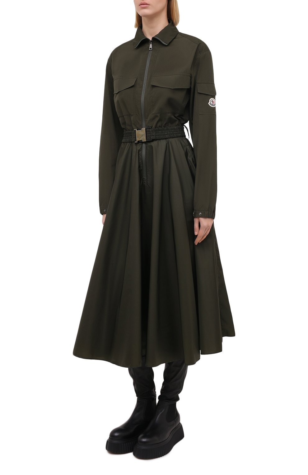 Платье MONCLER хаки цвета по цене 62750 руб., арт. F2-093-2G700-00-V0046, фото 3 Платье MONCLER, арт. F2-093-2G700-00-V0046, фото 3