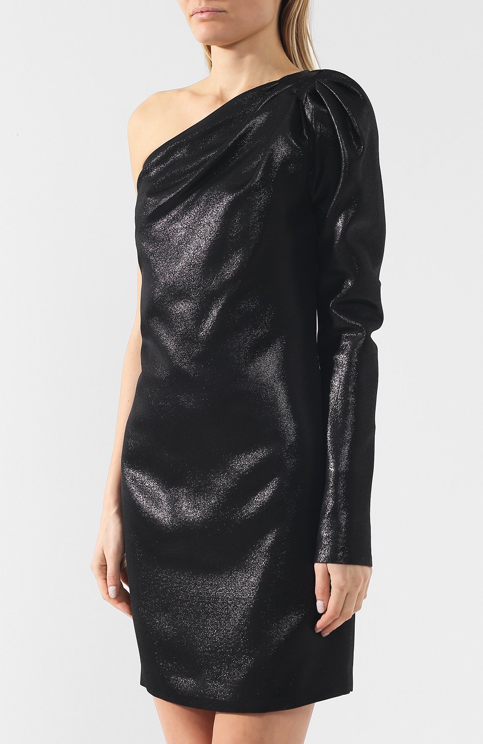Платье на одно плечо VICTORIA, VICTORIA BECKHAM бронзового цвета по цене 46250 руб., арт. DRVV 602 PSS19 FLUID LUREX BLEND, фото 3 Платье на одно плечо VICTORIA, VICTORIA BECKHAM, арт. DRVV 602 PSS19 FLUID LUREX BLEND, фото 3