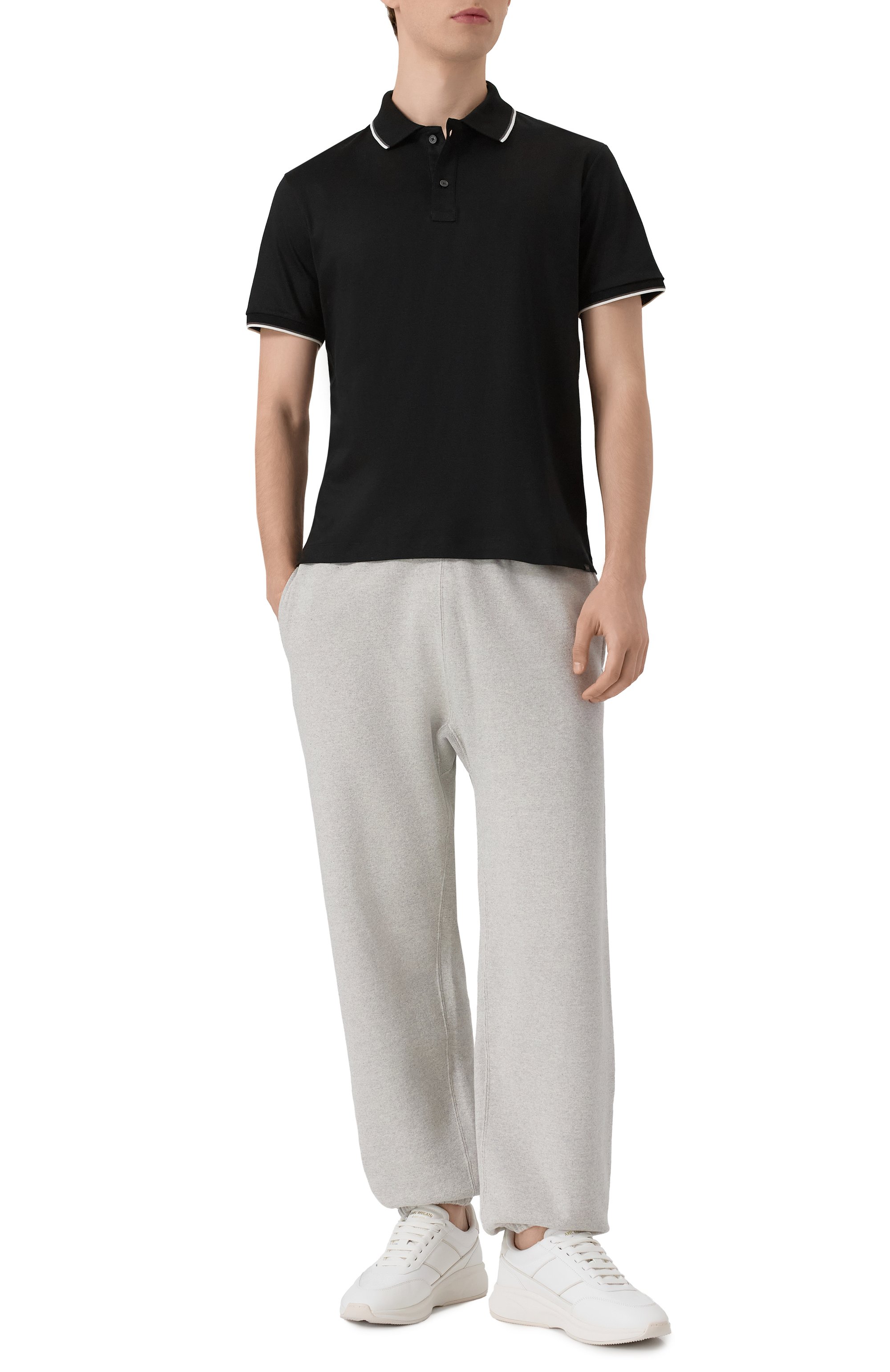 Поло из хлопка и лиоцелла PAUL&SHARK черного цвета по цене 29950 руб., арт. 15311711, фото 2 Поло из хлопка и лиоцелла PAUL&SHARK, арт. 15311711, фото 2