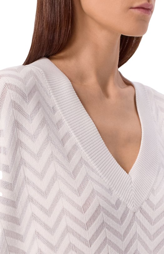 Пуловер из хлопка и вискозы Missoni DC26SN01/BK01H2 Белый  DC26SN01/BK01H2 Фото 5