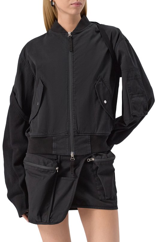 Хлопковый бомбер Helmut Lang P03HW102 Чёрный  P03HW102 Фото 3
