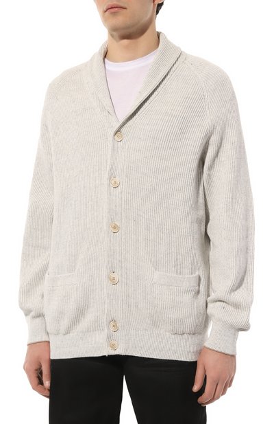 Кардиган из хлопка и льна BRUNELLO CUCINELLI, арт. MCH706106, фото 3