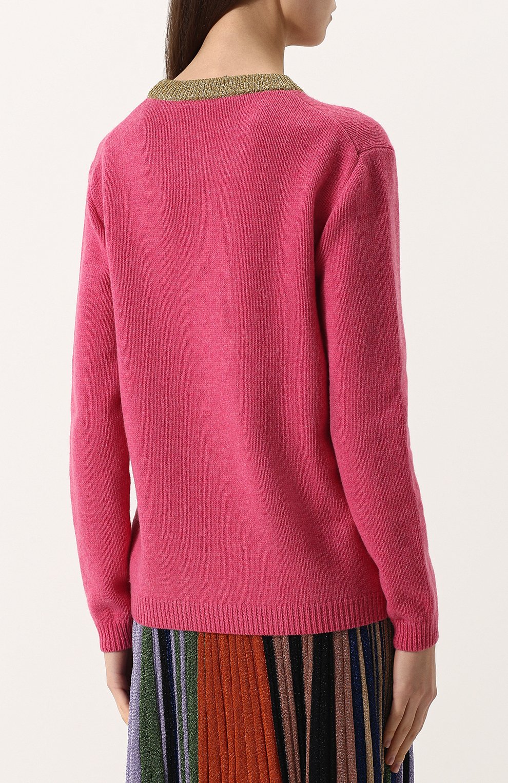 Шерстяной пуловер прямого кроя с круглым вырезом GUCCI, арт. 503897/X9Q11, фото 4