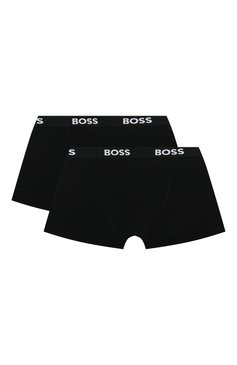 Детские комплект из двух боксеров BOSS черного цвета, арт. J20422/6A-12A | Фото 2 (Драгоценные камни: Проставлено; Рукава: Короткие; Материал внешний: Хлопок; Материал сплава: Проставлено; Ростовка одежда: 5 лет | 110 см, 8 лет | 128 см, 9 лет | 134 см, 12 лет | 152 см)