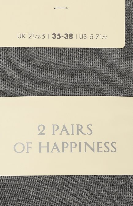 Женские хлопковые носки happy FALKE светло-серого цвета, арт. 46417 | Фото 2 (Материал внешний: Хлопок)
