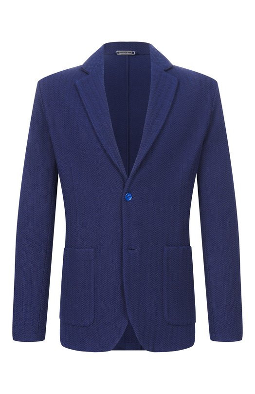 Пиджак из шелка и хлопка Stefano Ricci K616442J02/F26111_003 Синий K616442J02/F26111_003