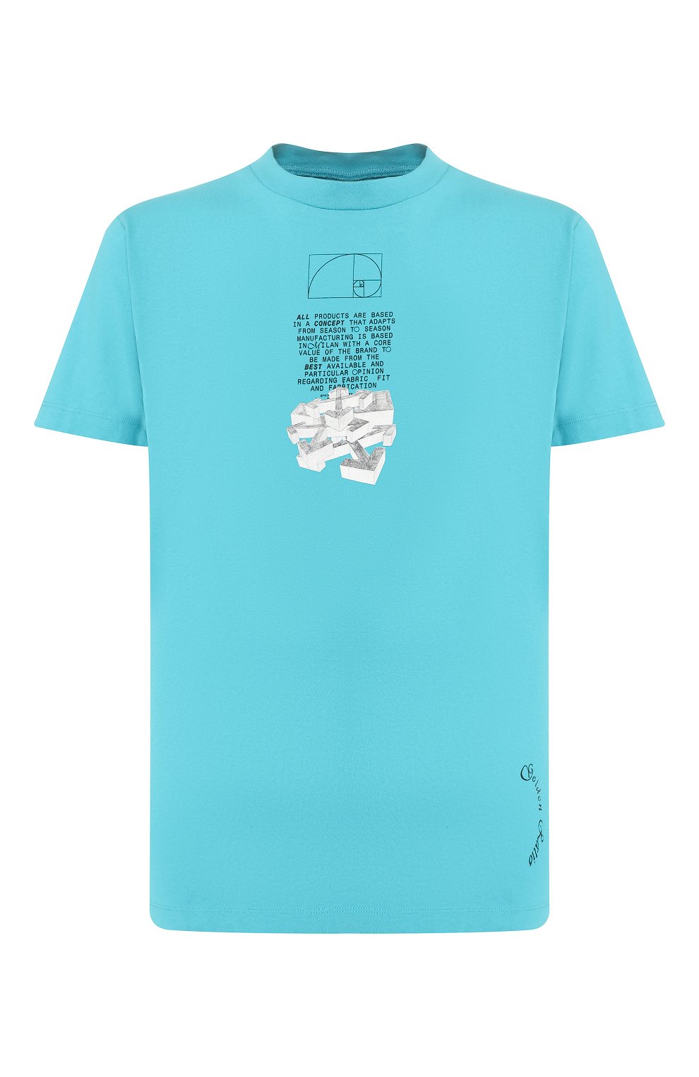 Хлопковая футболка OFF-WHITE, арт. 0MAA027R201850053901, фото 1