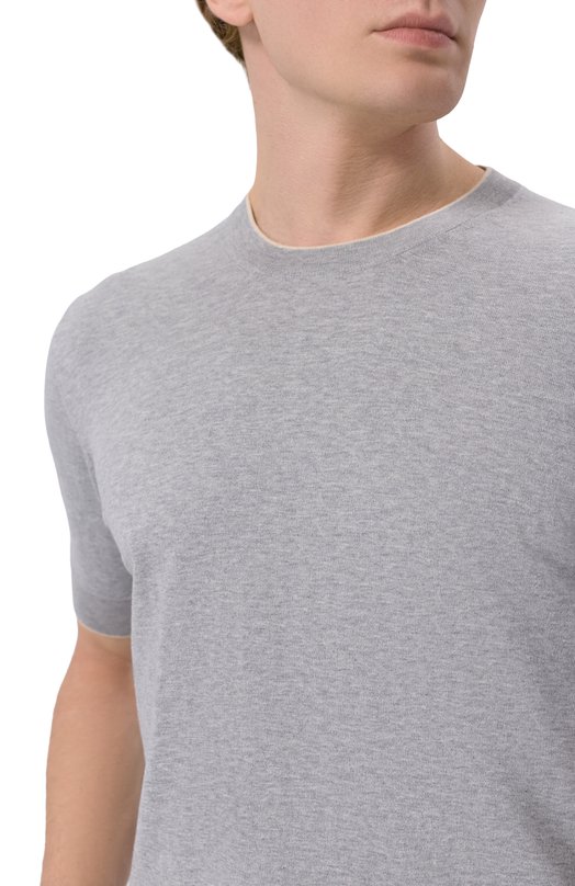 Хлопковый джемпер Brunello Cucinelli M29805200 Серый  M29805200 Фото 5