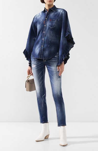 Джинсы DSQUARED2 синего цвета по цене 49950 руб., арт. S75LB0282/S30342, фото 2 Джинсы DSQUARED2, арт. S75LB0282/S30342, фото 2