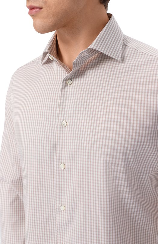 Хлопковая рубашка Canali CCLX098/GD03717 Бежевый  CCLX098/GD03717 Фото 5