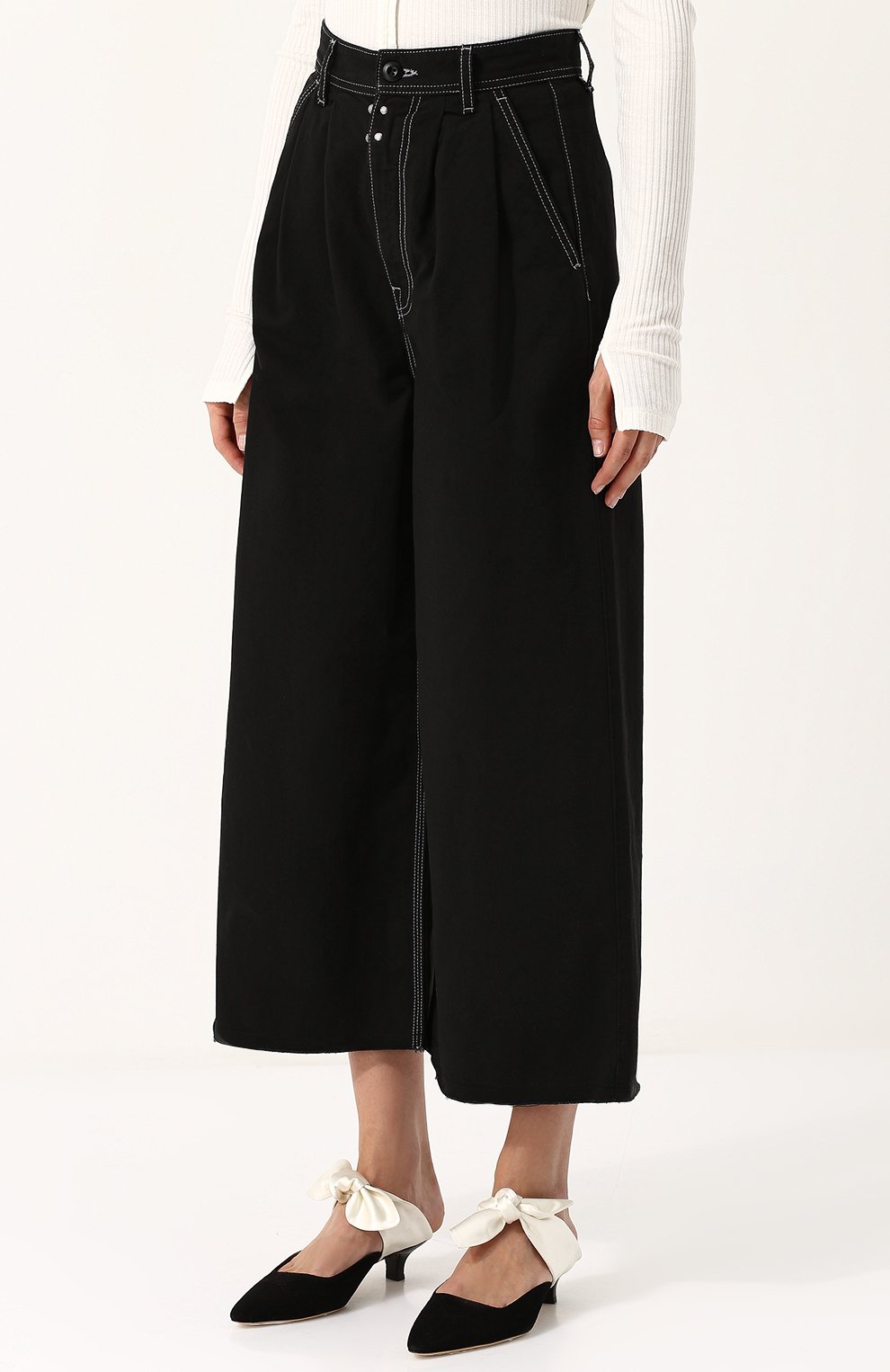 Укороченные широкие джинсы MM6, арт. S52KA0138/S48447, фото 3