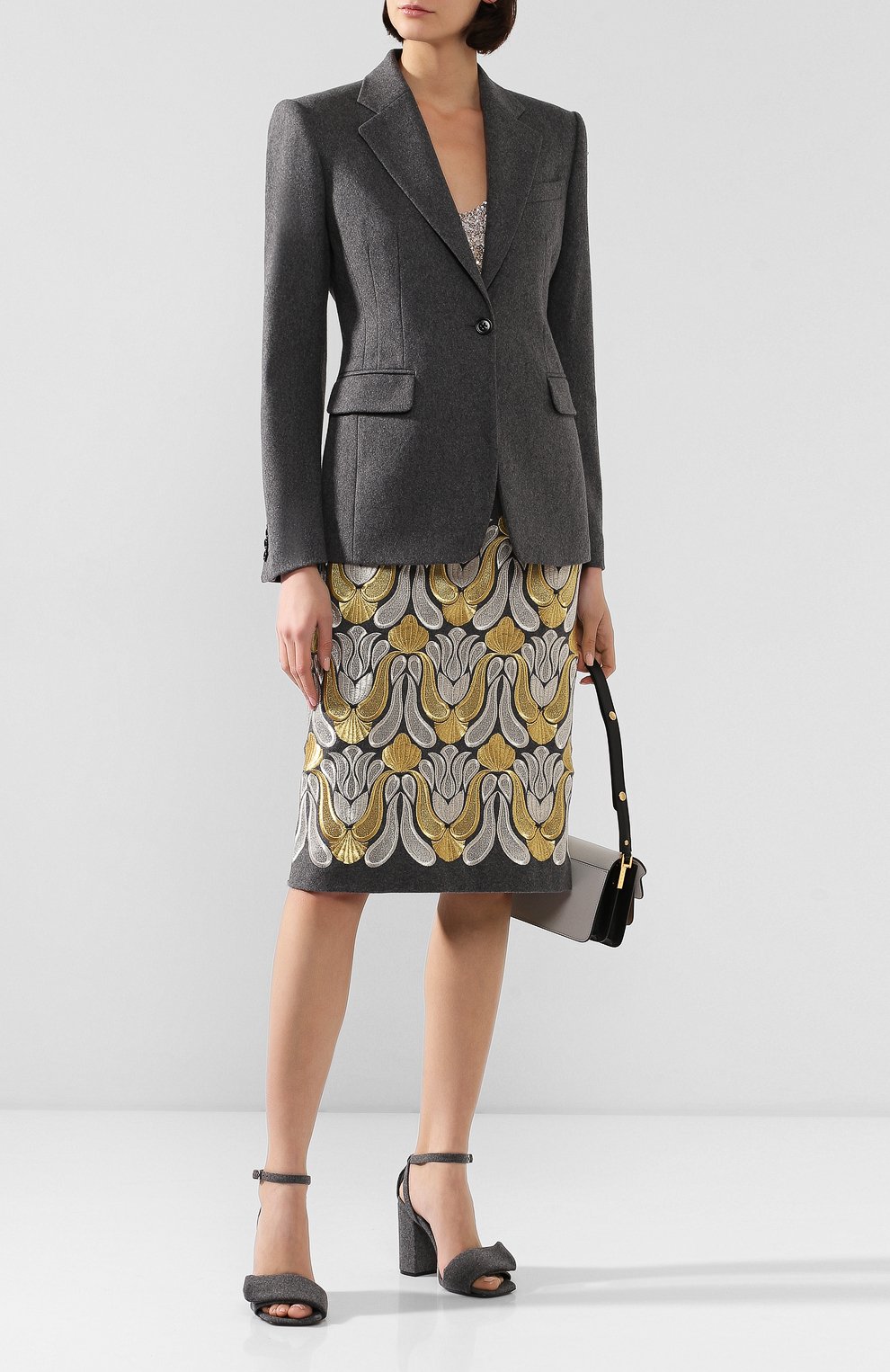 Шерстяной жакет DRIES VAN NOTEN серого цвета по цене 58750 руб., арт. 192-10420-8121, фото 2 Шерстяной жакет DRIES VAN NOTEN, арт. 192-10420-8121, фото 2