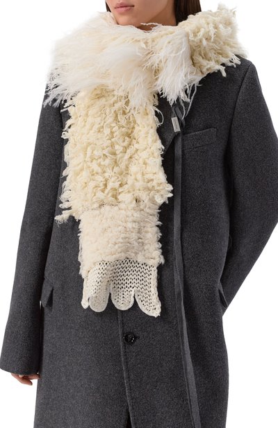 Шерстяной шарф ANN DEMEULEMEESTER, арт. B0013611/KN082, фото 2