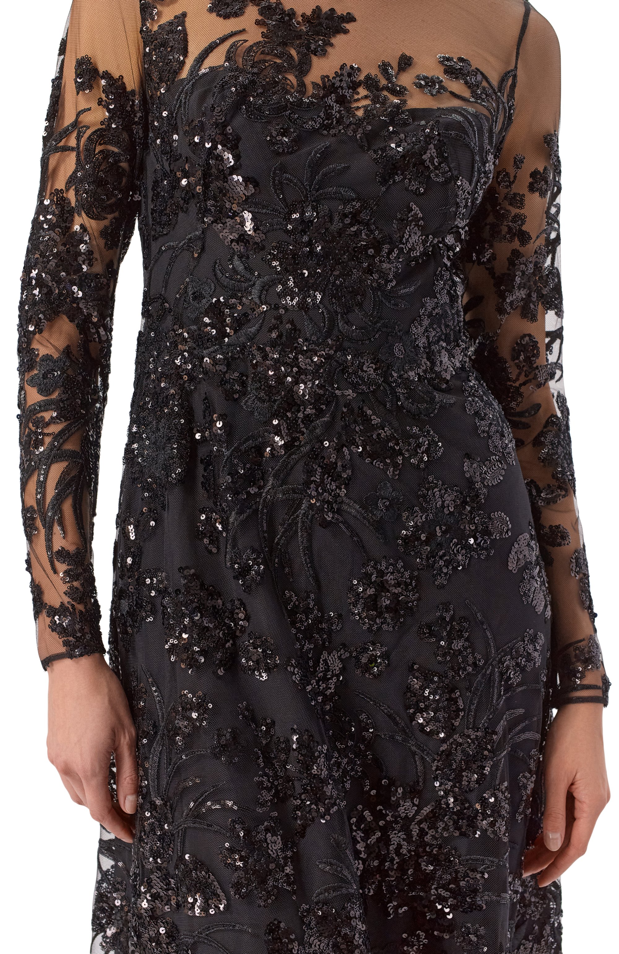 Платье с отделкой пайетками ZUHAIR MURAD, арт. RDR26051/TUEM016, фото 4