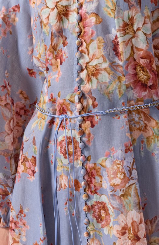 Льняное платье Zimmermann 2354DRS261 Голубой  2354DRS261 Фото 4