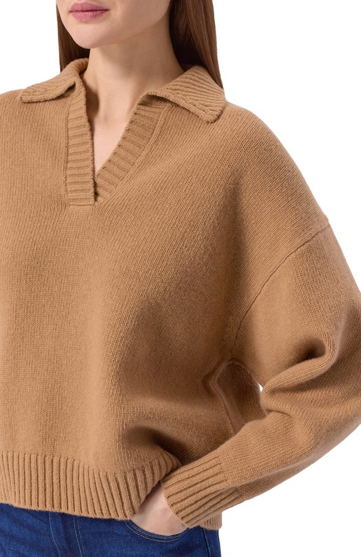 Шерстяной свитер Weekend Max Mara AGRE_B0RGIA Бежевый  AGRE_B0RGIA Фото 5