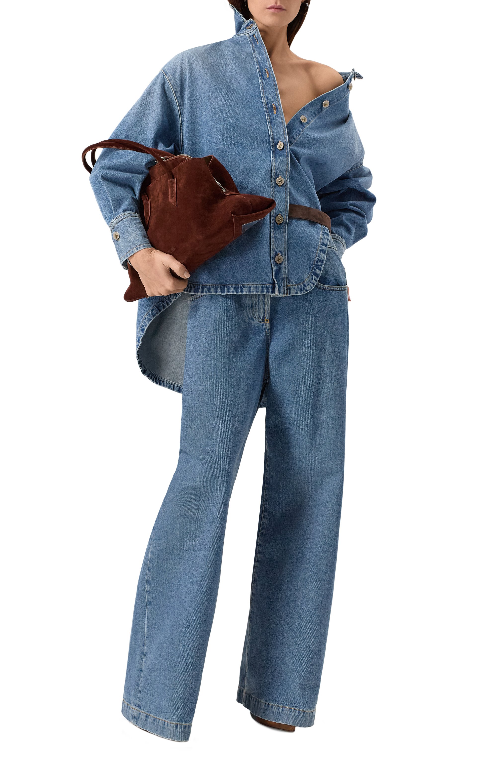 Сумка la passeggiata medium THE ATTICO темно-коричневого цвета по цене 213000 руб., арт. 250WAH00054/LBT007AA, фото 7 Сумка la passeggiata medium THE ATTICO, арт. 250WAH00054/LBT007AA, фото 7