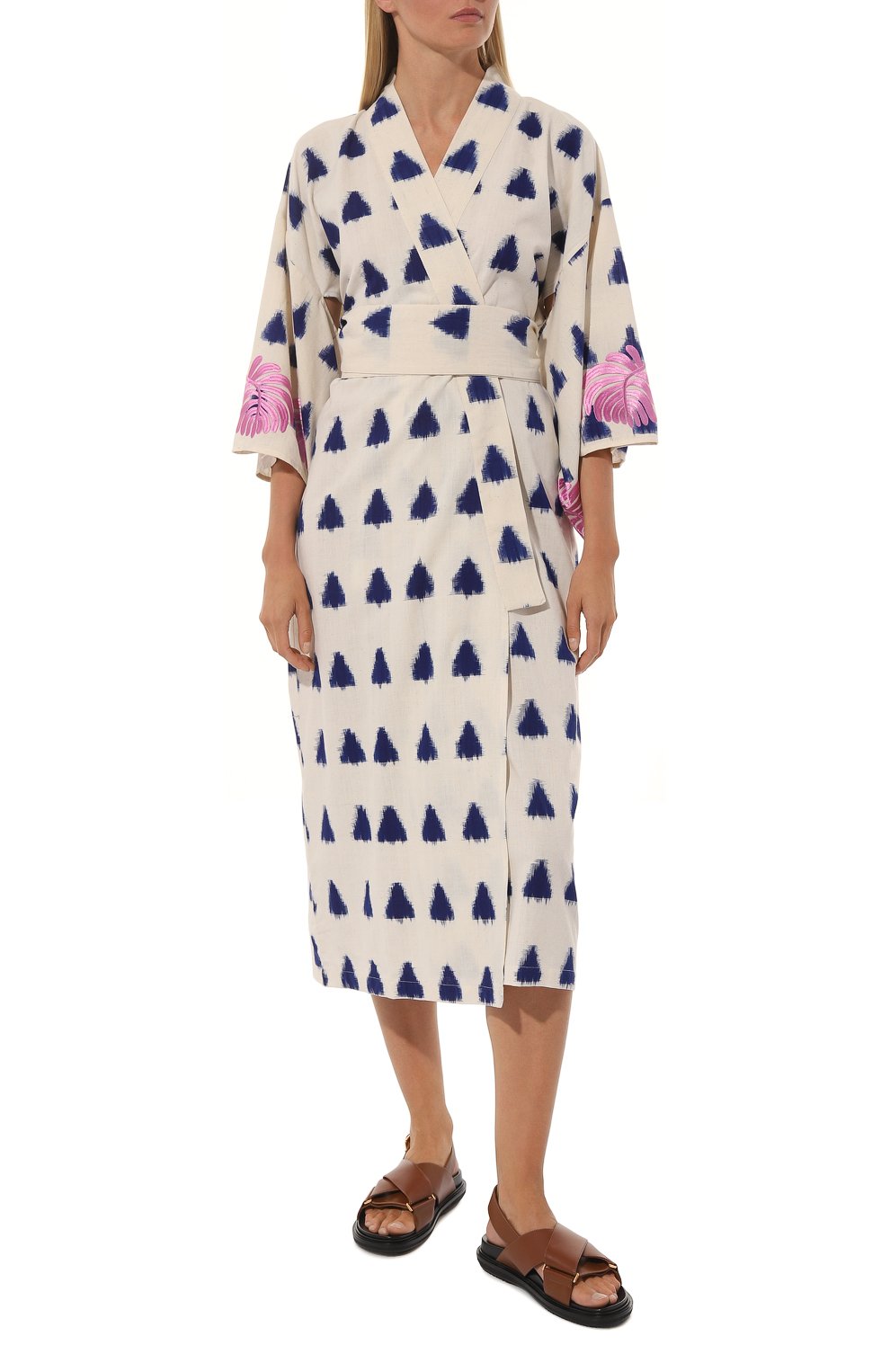 Хлопковое кимоно KLEED LOUNGEWEAR, арт. JAISAL WHITE KIM0N0, фото 3