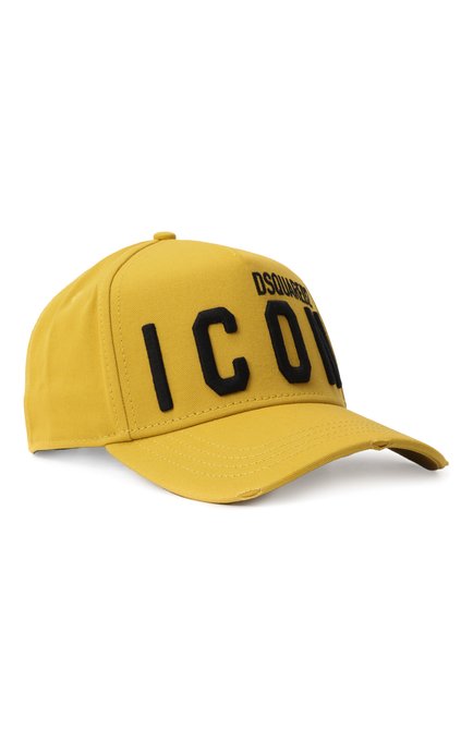 Мужская хлопковая бейсболка icon DSQUARED2 желтого цвета, арт. BCM0412 05C00001 | Фото 1 (Материал: Текстиль, Хлопок; Нос: Не проставлено; Материал сплава: Проставлено)