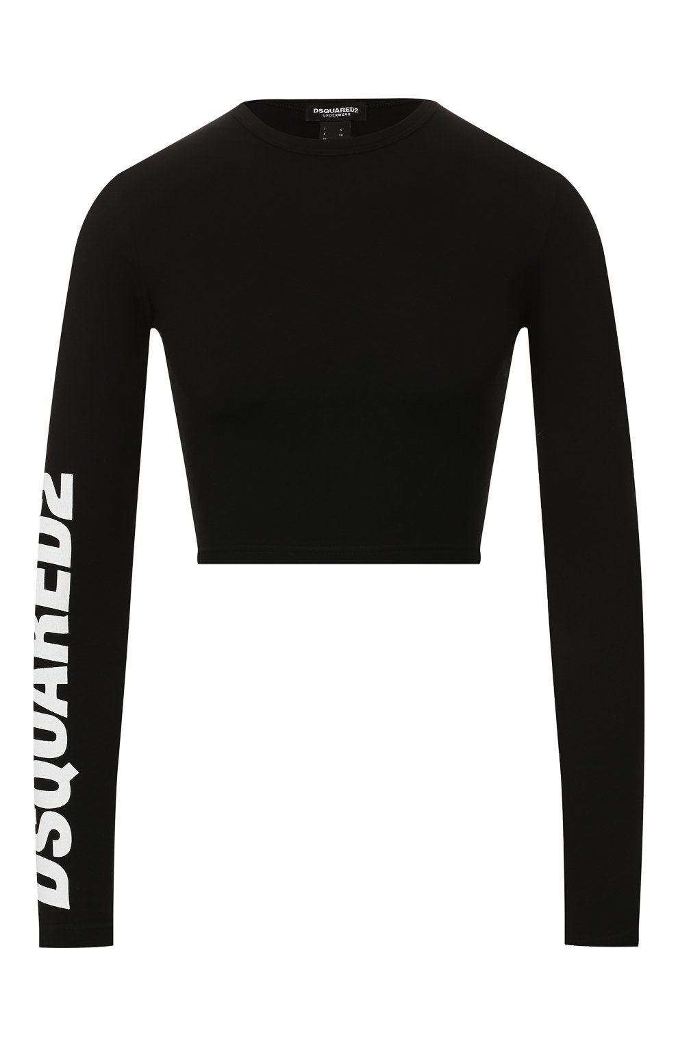 Хлопковый топ DSQUARED2 черного цвета по цене 10300 руб., арт. D8M002520, фото 1 Хлопковый топ DSQUARED2, арт. D8M002520, фото 1