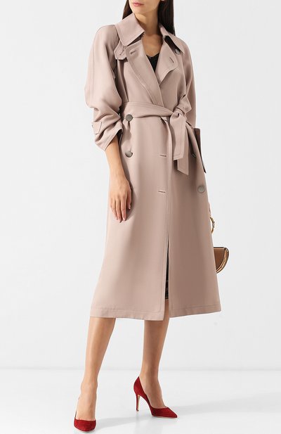 Однотонное двубортное пальто с поясом GIORGIO ARMANI, арт. 8WH0L00C/T009V, фото 2