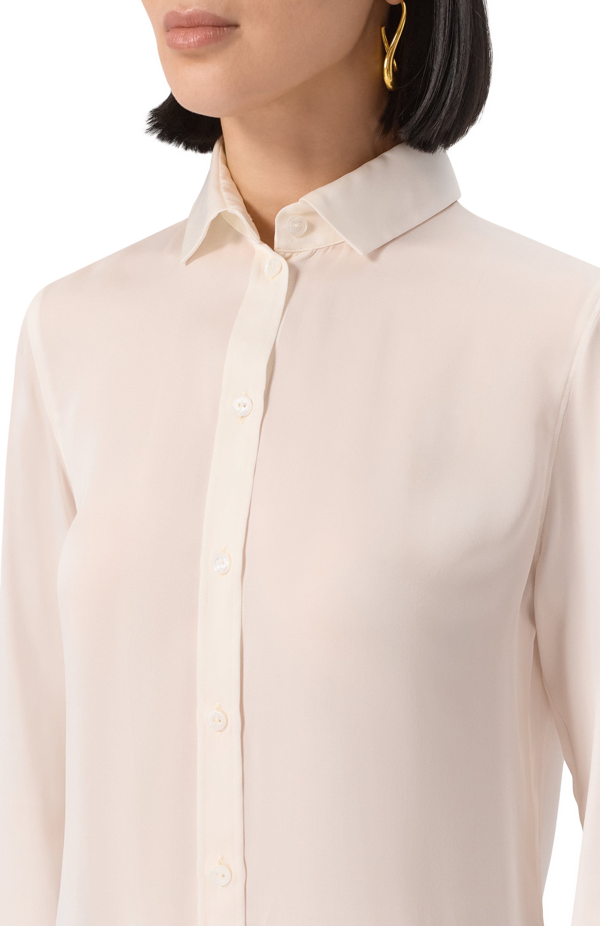 Шелковая блузка GIORGIO ARMANI белого цвета по цене 215000 руб., арт. 2CHCC04G/T0021, фото 5 Шелковая блузка GIORGIO ARMANI, арт. 2CHCC04G/T0021, фото 5