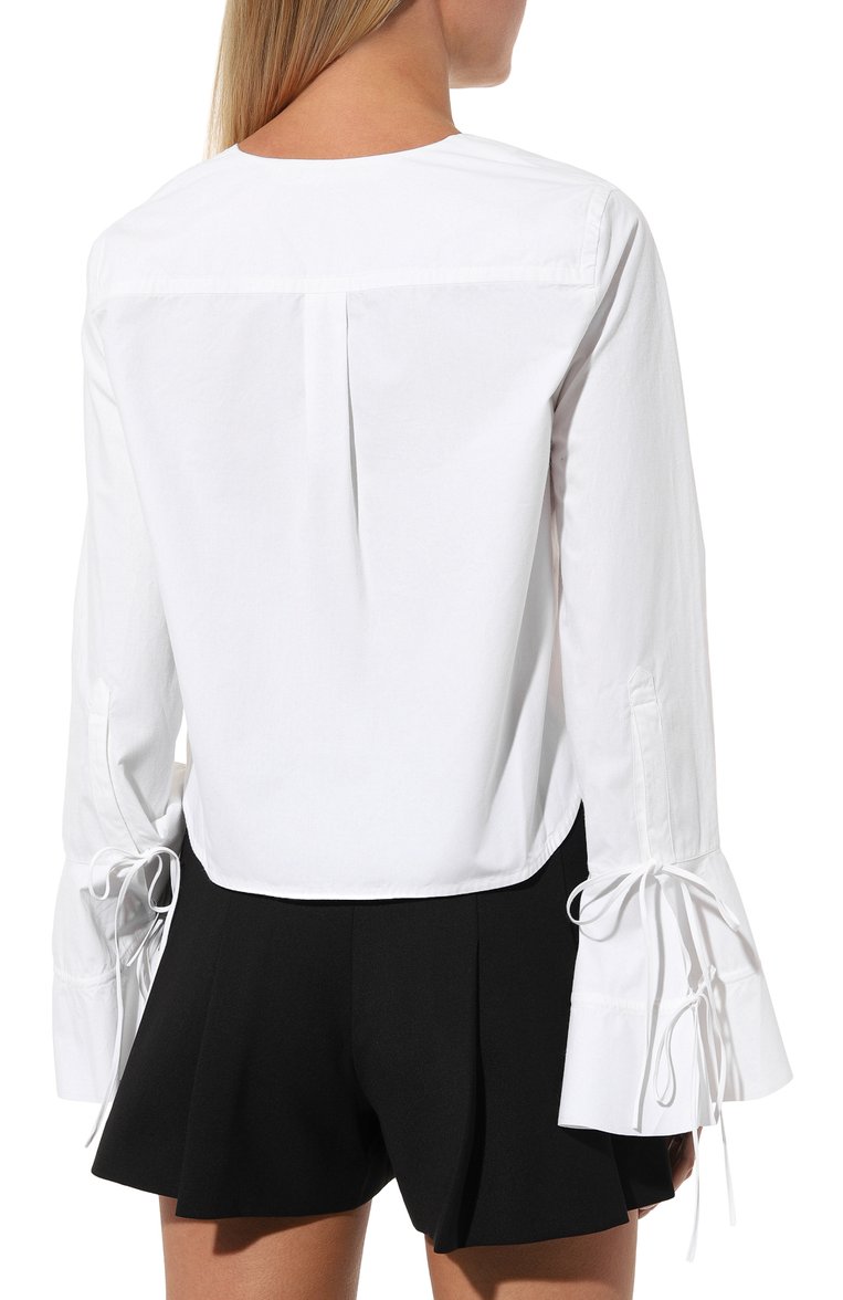 Хлопковая блузка PALM ANGELS, арт. PWGF003S23FAB0010110, фото 4