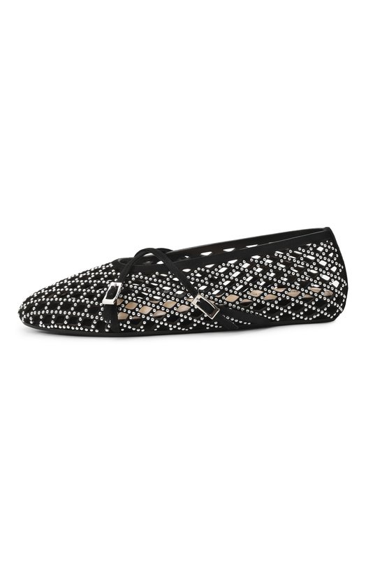 Замшевые балетки Sparkle Mesh Mach & Mach PF25-S1037-10-SUE-BLK Чёрный  PF25-S1037-10-SUE-BLK Фото 4