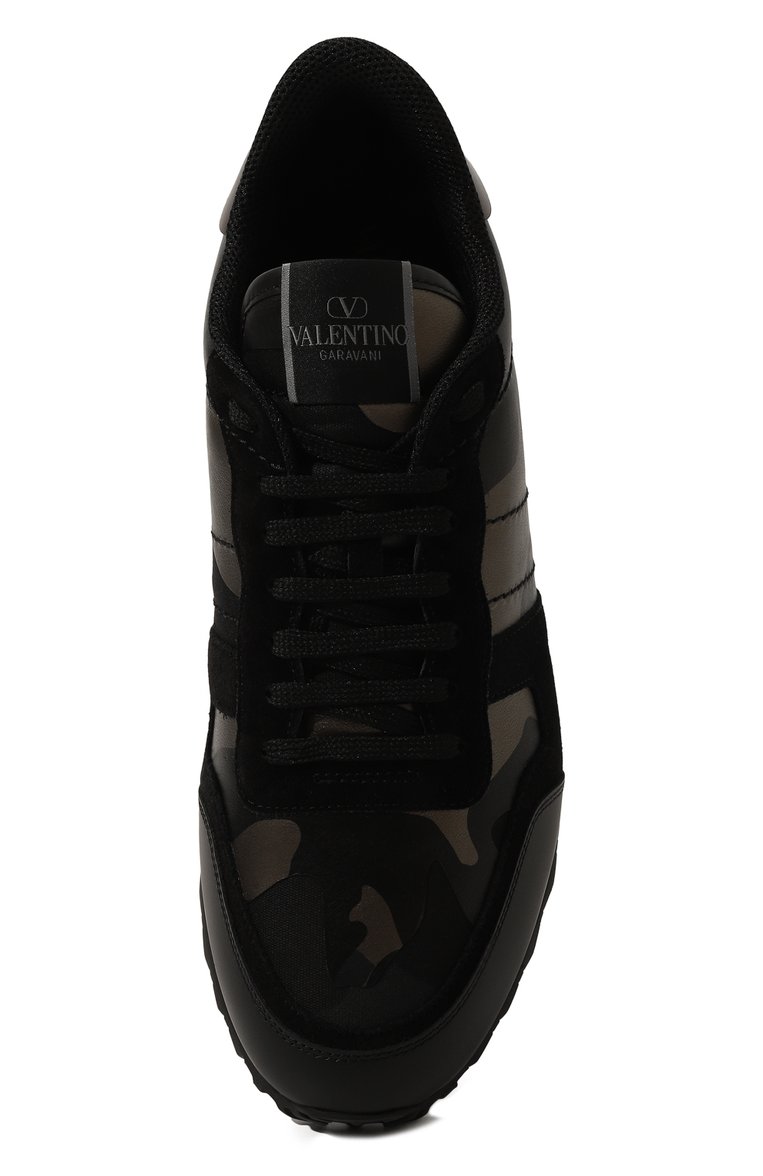 Мужские комбинированные кроссовки rockrunner VALENTINO черного цвета, арт. ZY2S0723/NTA | Фото 6 (Материал внешний: Текстиль, Натуральная кожа; Подошва: Массивная; Материал внутренний: Текстиль; Материал утеплителя: Бе�з утеплителя; Стили: Классический; Кросс-КТ: Низкие)