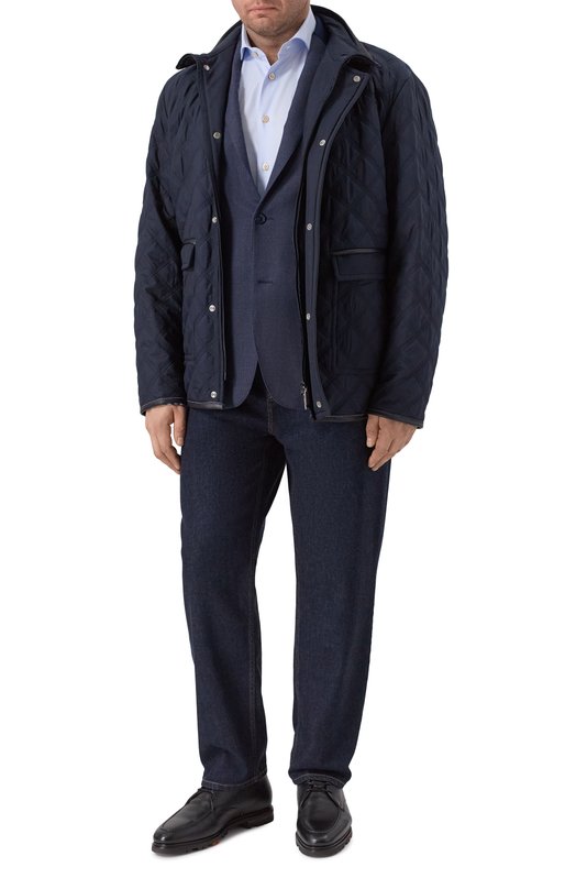 Пиджак из шерсти и шелка Zilli MNP-G2W0S-36071/0001 Синий  MNP-G2W0S-36071/0001 Фото 3