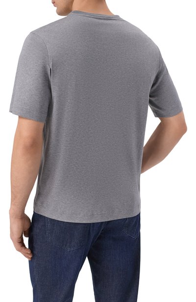 Хлопковая футболка с отделкой из кожи аллигатора ZILLI, арт. TSR02AM0143VBLE01, фото 4