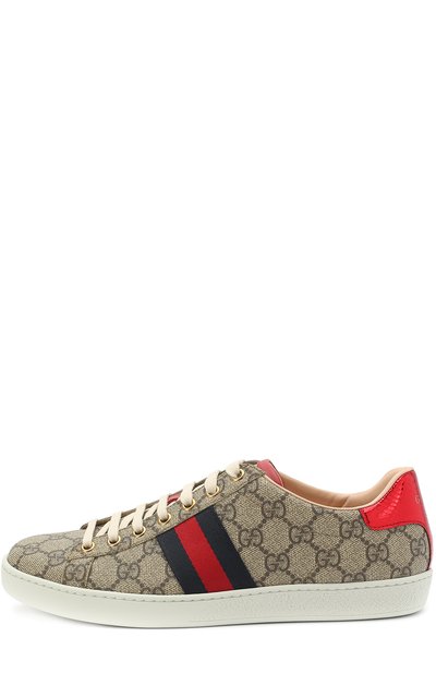 Текстильные кеды ace gg supreme на шнуровке GUCCI светло-коричневого цвета по цене 84960 руб., арт. 499410/K2LH0, фото 3 Текстильные кеды ace gg supreme на шнуровке GUCCI, арт. 499410/K2LH0, фото 3