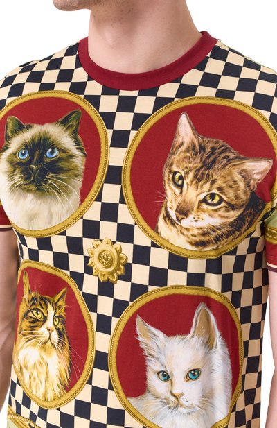 Хлопковая футболка DOLCE & GABBANA разноцветного цвета по цене 95050 руб., арт. G8RN8T/II7GZ, фото 5 Хлопковая футболка DOLCE & GABBANA, арт. G8RN8T/II7GZ, фото 5