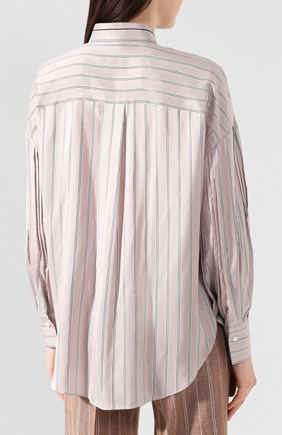 Шелковая рубашка BRUNELLO CUCINELLI серого цвета по цене 161500 руб., арт. MF774MY216, фото 4 Шелковая рубашка BRUNELLO CUCINELLI, арт. MF774MY216, фото 4