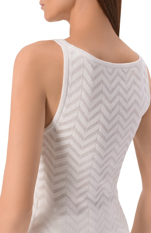 Топ из хлопка и вискозы Missoni DC26SK00/BK01H2 Белый  DC26SK00/BK01H2 Фото 5