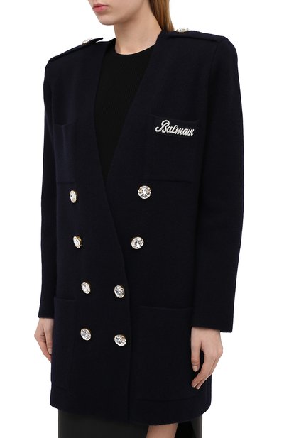 Шерстяной жакет BALMAIN темно-синего цвета по цене 238500 руб., арт. UF07849/K193, фото 3 Шерстяной жакет BALMAIN, арт. UF07849/K193, фото 3