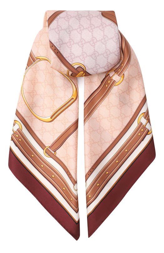 Шелковый платок Gucci 813625/3G001 Бежевый 813625/3G001
