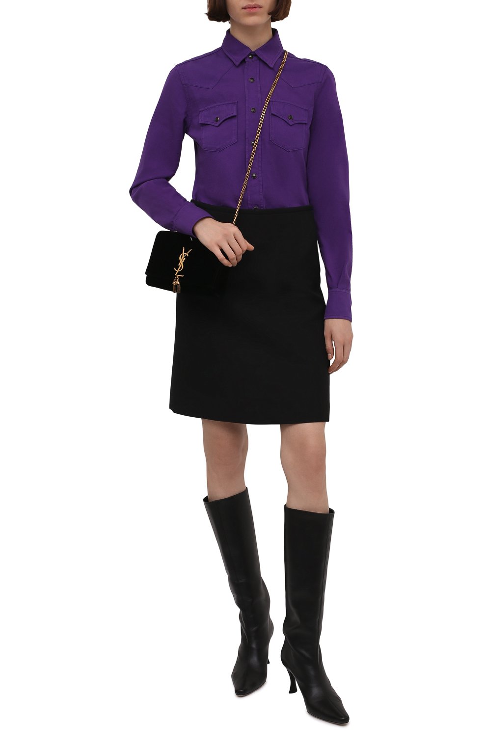 Хлопковая рубашка SAINT LAURENT, арт. 615139/YK972, фото 2
