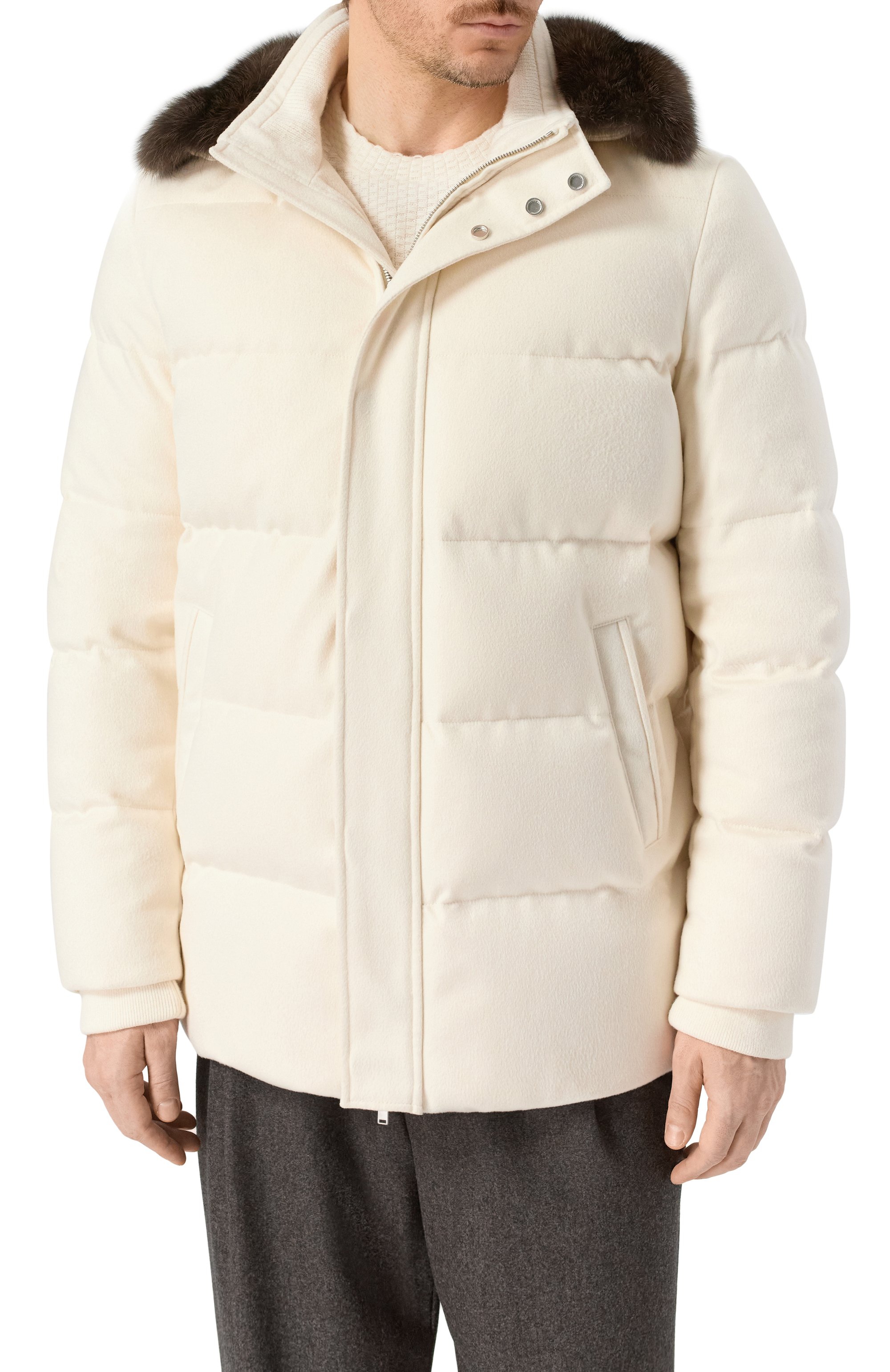 Кашемировый пуховик с отделкой из соболя MVST, арт. FTEKB-ES2915-2SB/LC1664, фото 3