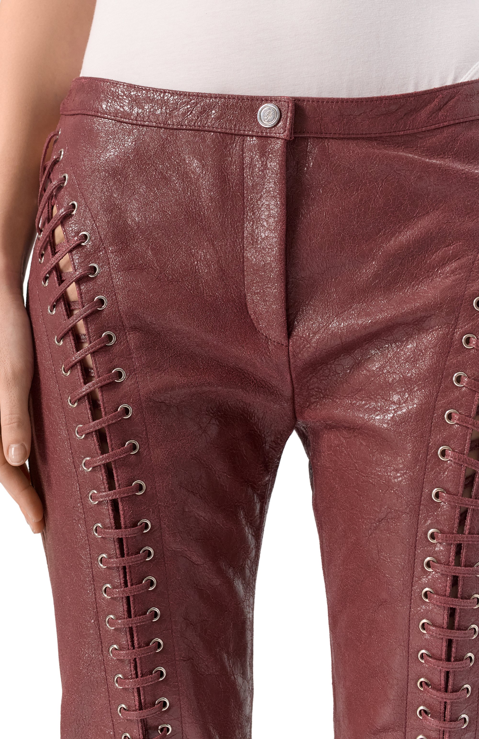 Кожаные брюки BLUMARINE, арт. P54 4L065W, фото 5