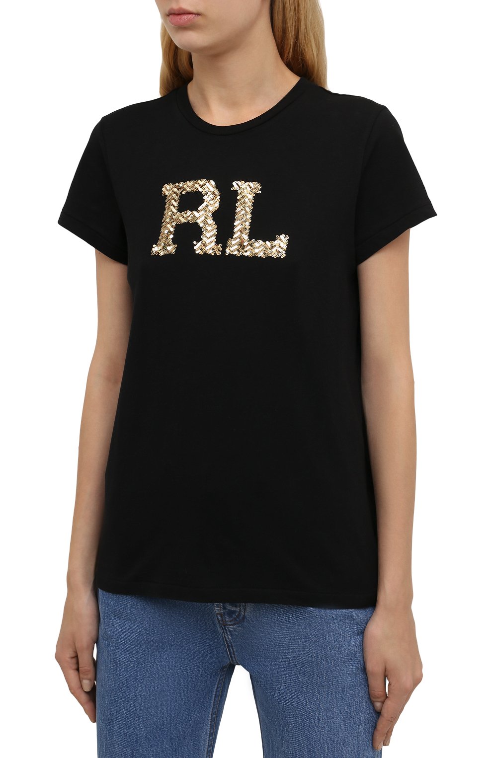 Хлопковая футболка POLO RALPH LAUREN черного цвета по цене 17800 руб., арт. 211846857, фото 3 Хлопковая футболка POLO RALPH LAUREN, арт. 211846857, фото 3