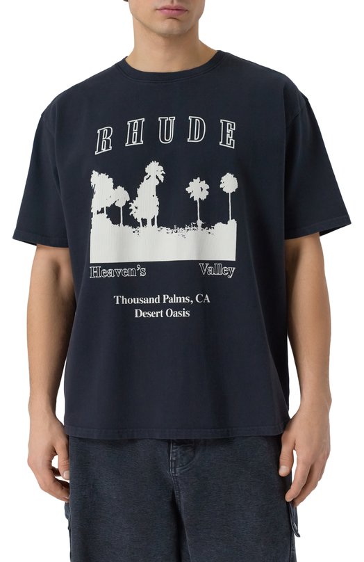 Хлопковая футболка Rhude RHFW25TT02012 Чёрный  RHFW25TT02012 Фото 3