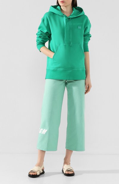 Хлопковое худи ACNE STUDIOS зеленого цвета по цене 39950 руб., арт. 2HK173/W, фото 2 Хлопковое худи ACNE STUDIOS, арт. 2HK173/W, фото 2