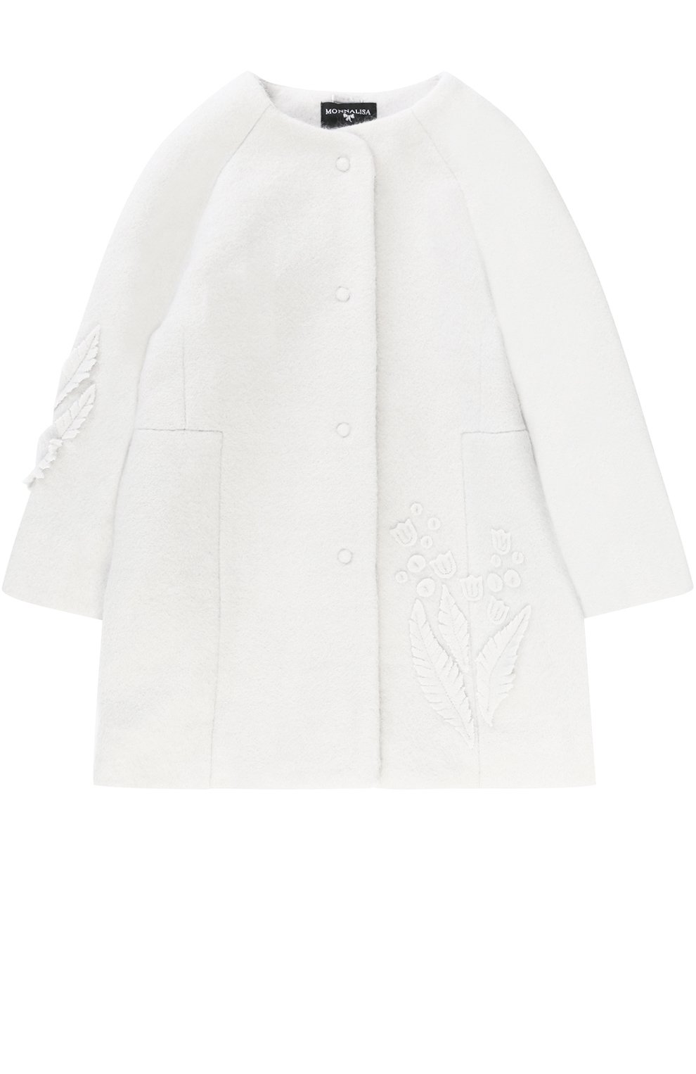 Пальто с круглым вырезом и аппликациями MONNALISA, арт. 190105R5, фото 1