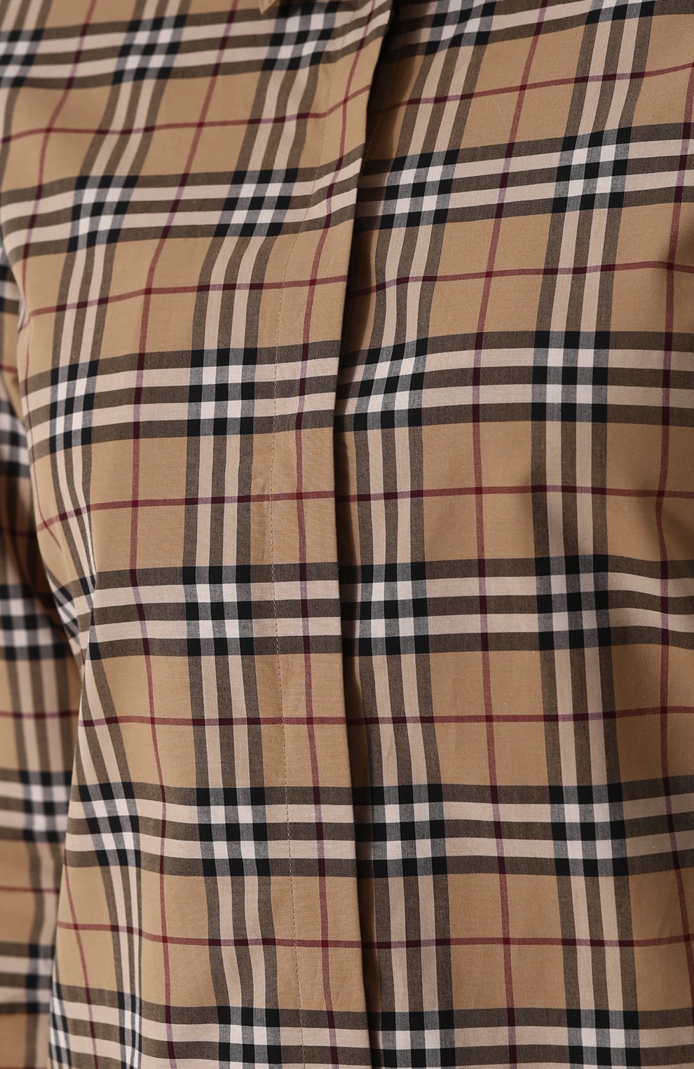 Приталенная хлопковая блуза в клетку BURBERRY, арт. 4073856, фото 5