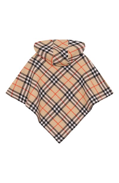 Шерстяное пончо BURBERRY бежевого цвета по цене 68650 руб., арт. 8131862, фото 2 Шерстяное пончо BURBERRY, арт. 8131862, фото 2