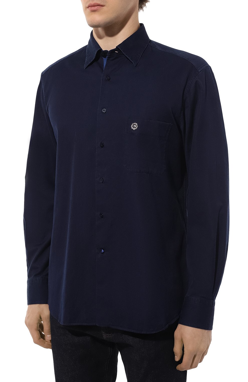 Хлопковая рубашка STEFANO RICCI темно-синего цвета по цене 99450 руб., арт. MC007636/EX2808, фото 3 Хлопковая рубашка STEFANO RICCI, арт. MC007636/EX2808, фото 3