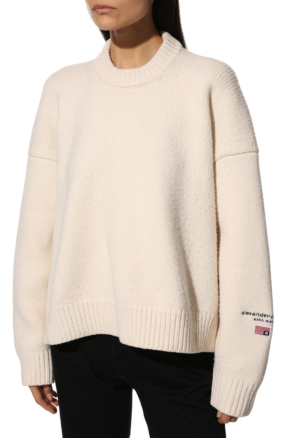 Шерстяной свитер ALEXANDER WANG кремового цвета по цене 78800 руб., арт. 1KC1201088, фото 3 Шерстяной свитер ALEXANDER WANG, арт. 1KC1201088, фото 3