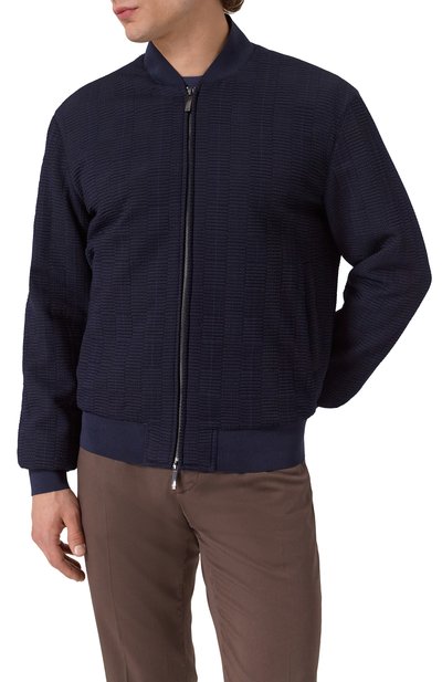 Шерстяной бомбер EMPORIO ARMANI темно-синего цвета по цене 91950 руб., арт. EM001265/AF14072, фото 3 Шерстяной бомбер EMPORIO ARMANI, арт. EM001265/AF14072, фото 3